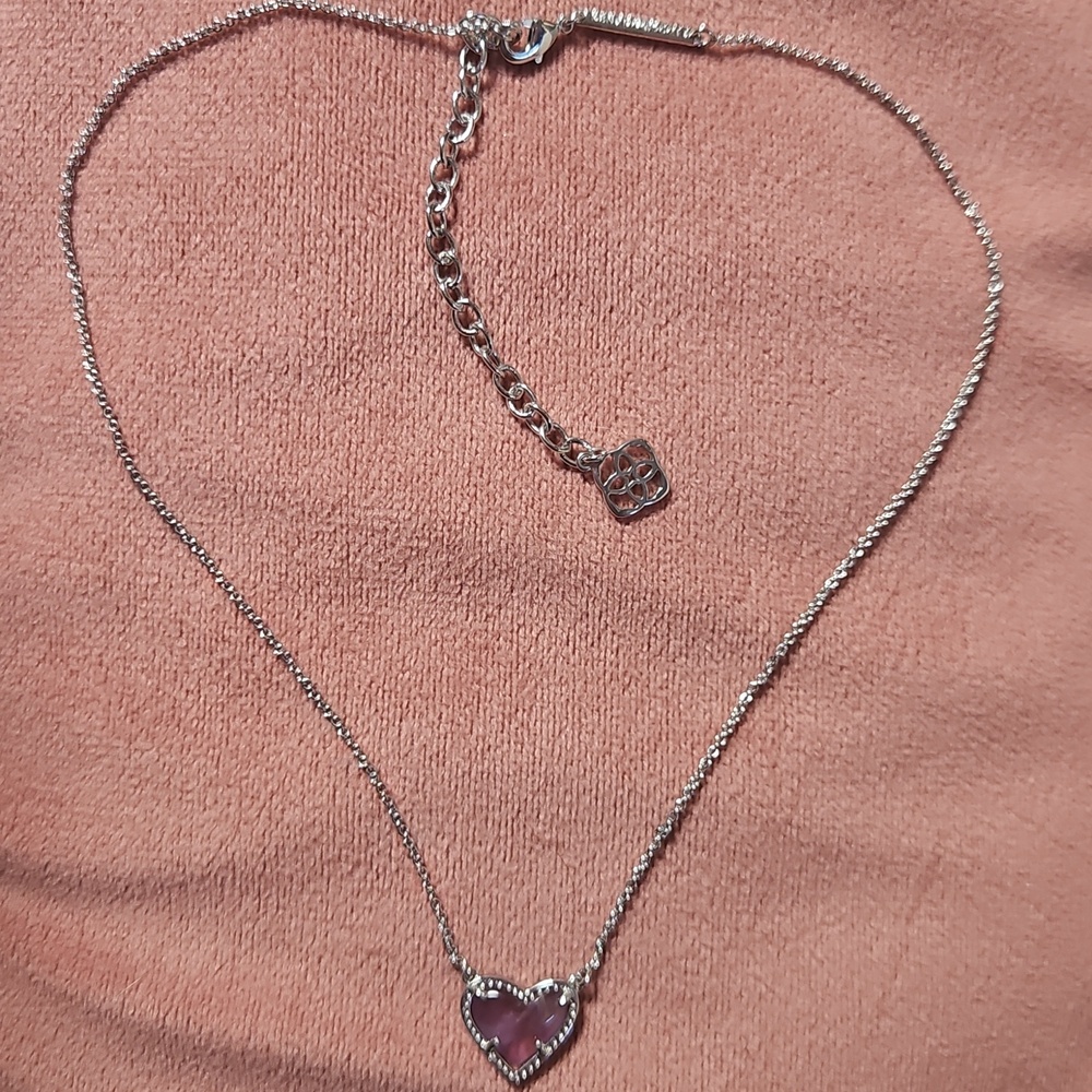 Kendra Scott | Ari Heart | Amethyst Silver Necklace